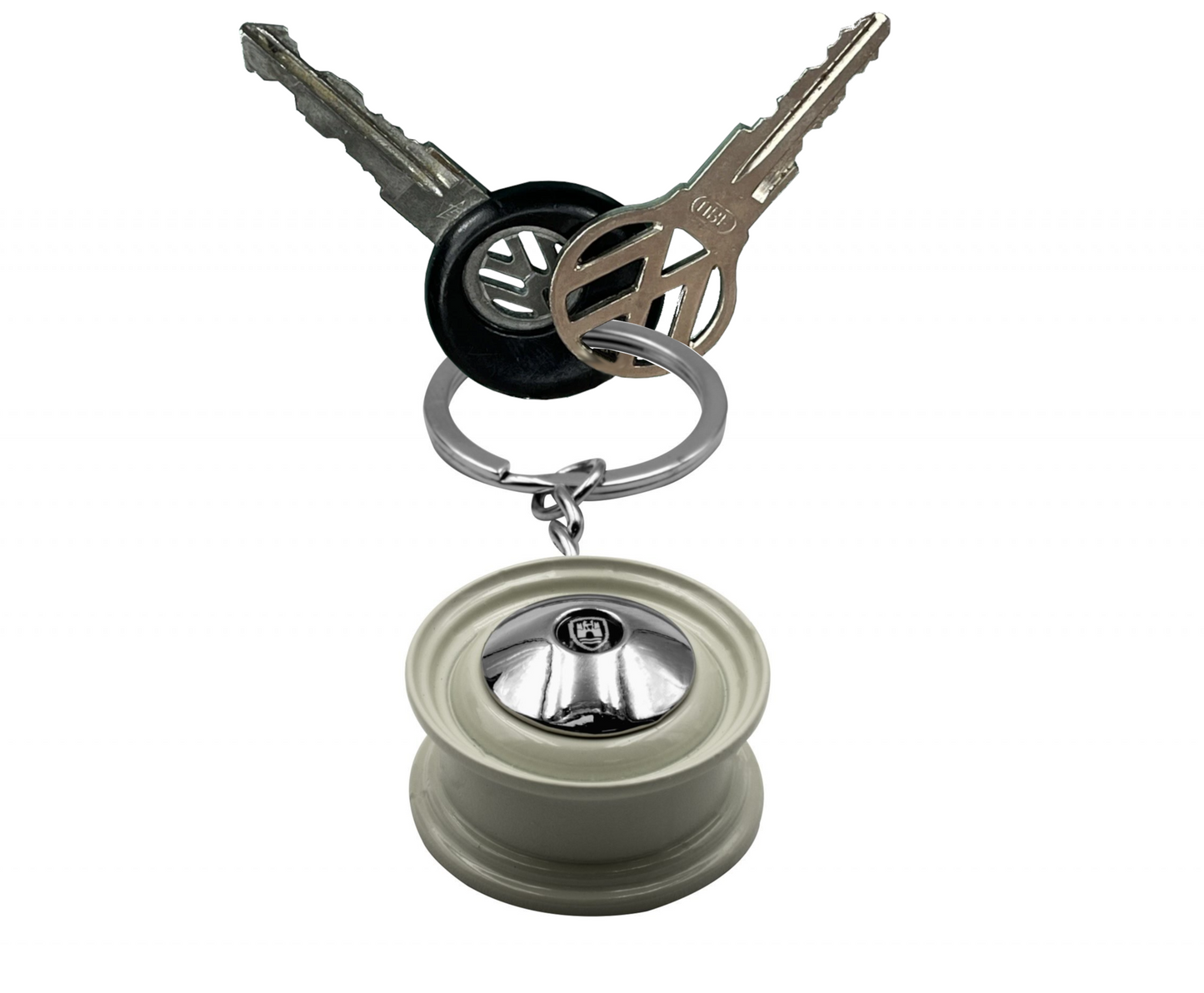 Stock Smoothie Wheel Key Chain White