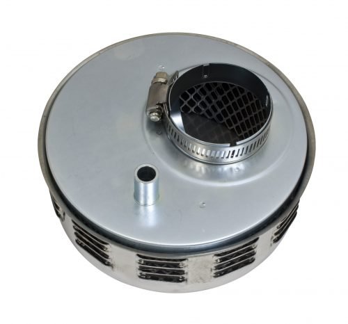 Louvered Air Cleaner for Stock VW Carb., 3" High, Foam with Mesh, (Stainless Steel Top with EMPI Logo)