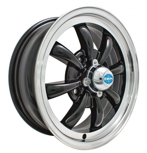 GT-8 SPOKE 4x130 15x5.5 GLOSS BLACK, POLISHED LIP