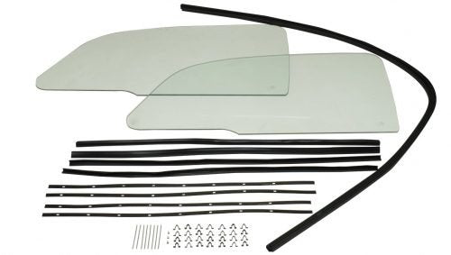 Bug 65-77, Super Beetle 71-77 Hardtop, 1 Piece Window Kit, Snap-In Scrapers