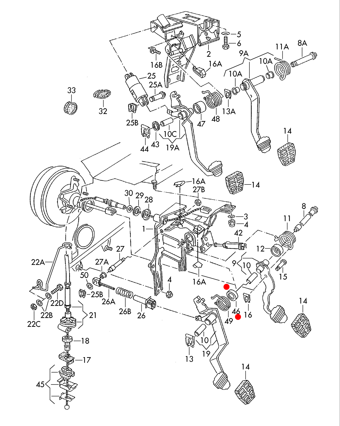 86-92 Golf Spacer/ Bushing Brake/Clutch Pedal