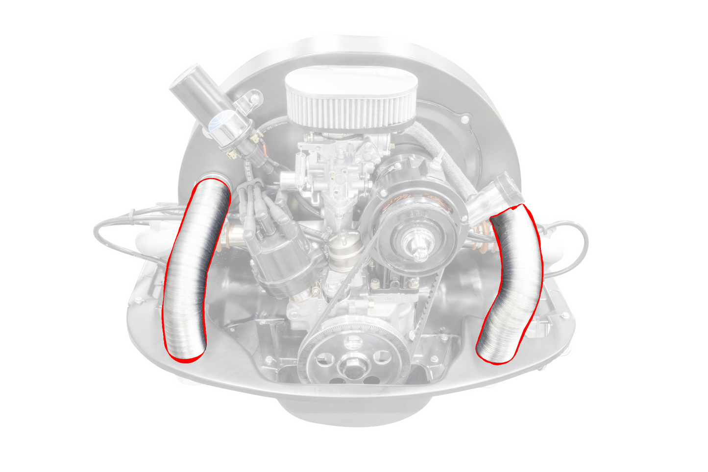 Fresh Air Hose for Upright 1300-1600cc Based Engines, Silver