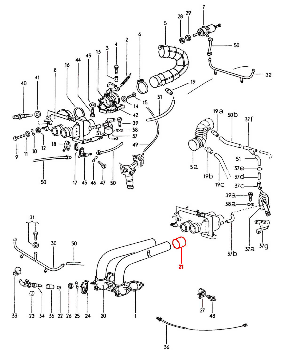 039-133-241 VW Bus & Porsche 914 Air Intake Boot - 1.7L 1.8L 2.0L