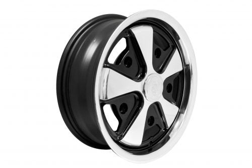 911 Alloy, Polished with Black, 15x5 1/2, 5x205 Bolt Pattern, 4" BS