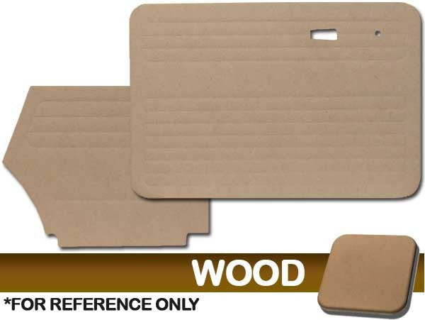 Bug Convertible 1973-1979 Door Panels - Wood Only, W/O Pockets, Fronts & Rears