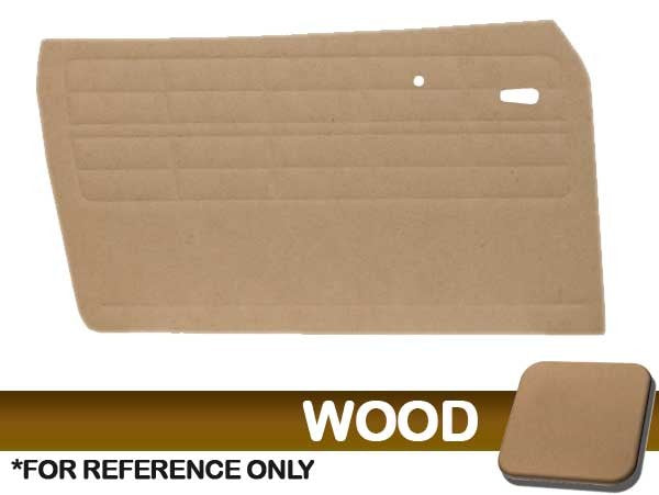 VW Karmann Ghia 1964-1974 Authentic Style Door Panels - W/O Pockets, Front Only, Wood Only