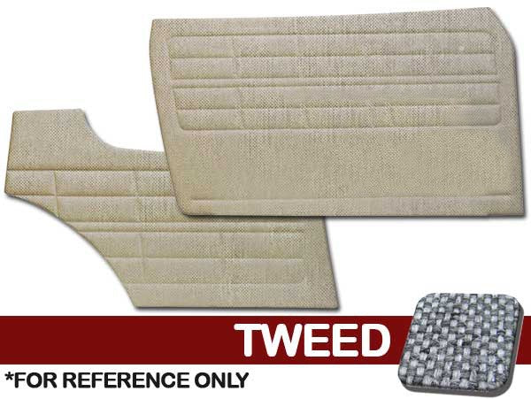 VW Karmann Ghia 1964-1974 Authentic Style Door Panels - W/O Pockets, Front & Rear, Tweed