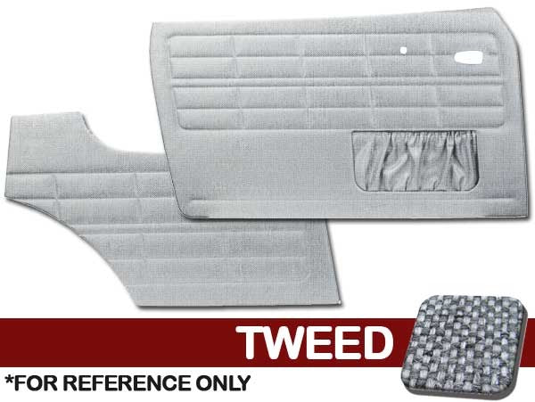 VW Karmann Ghia 1964-1974 Authentic Style Door Panels - W/ Pockets, Front & Rear, Tweed