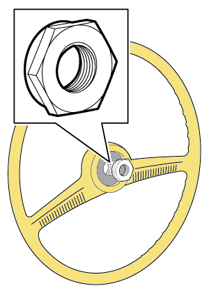 VW Bug 47-59 Steering Wheel Mount Nut - 111-415-691