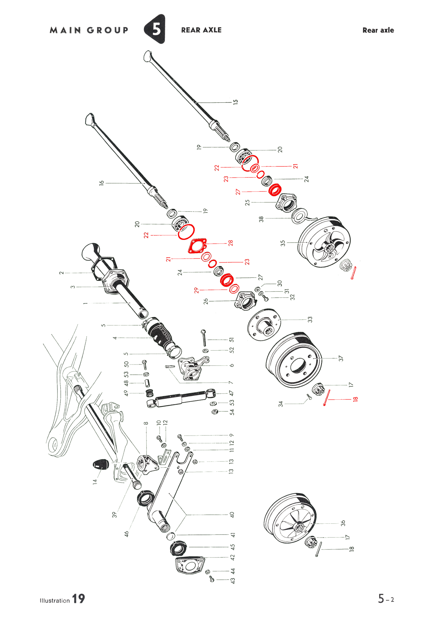 111-598-051AGR VW Rear Axle Seal Kit - Bug, Ghia, Bus, Type 3