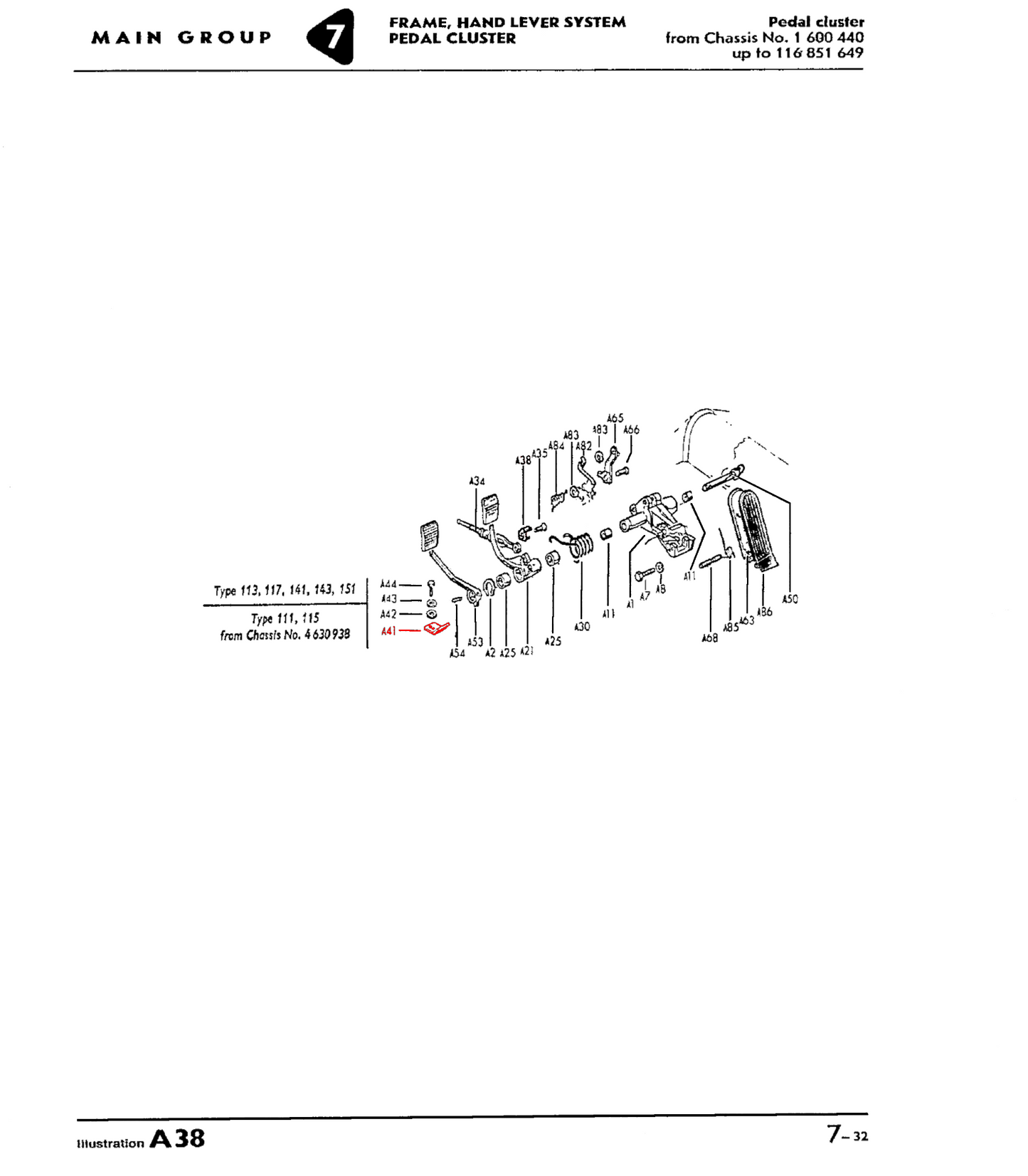Bug, Ghia 58-79 Brake/ Clutch Pedal Stop