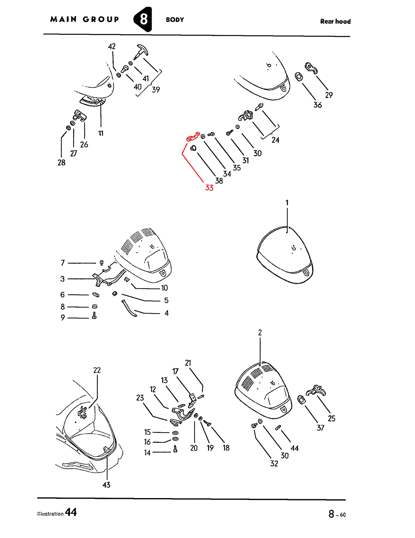 Bug 67 Decklid Lock Catch (On-Body)