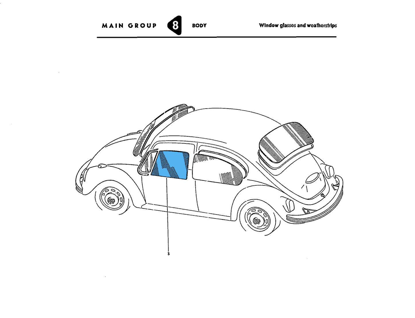 Bug Sedan 52-64 Door Glass