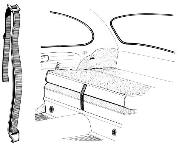 Bug 65-77, Rear Seat Retaining Strap