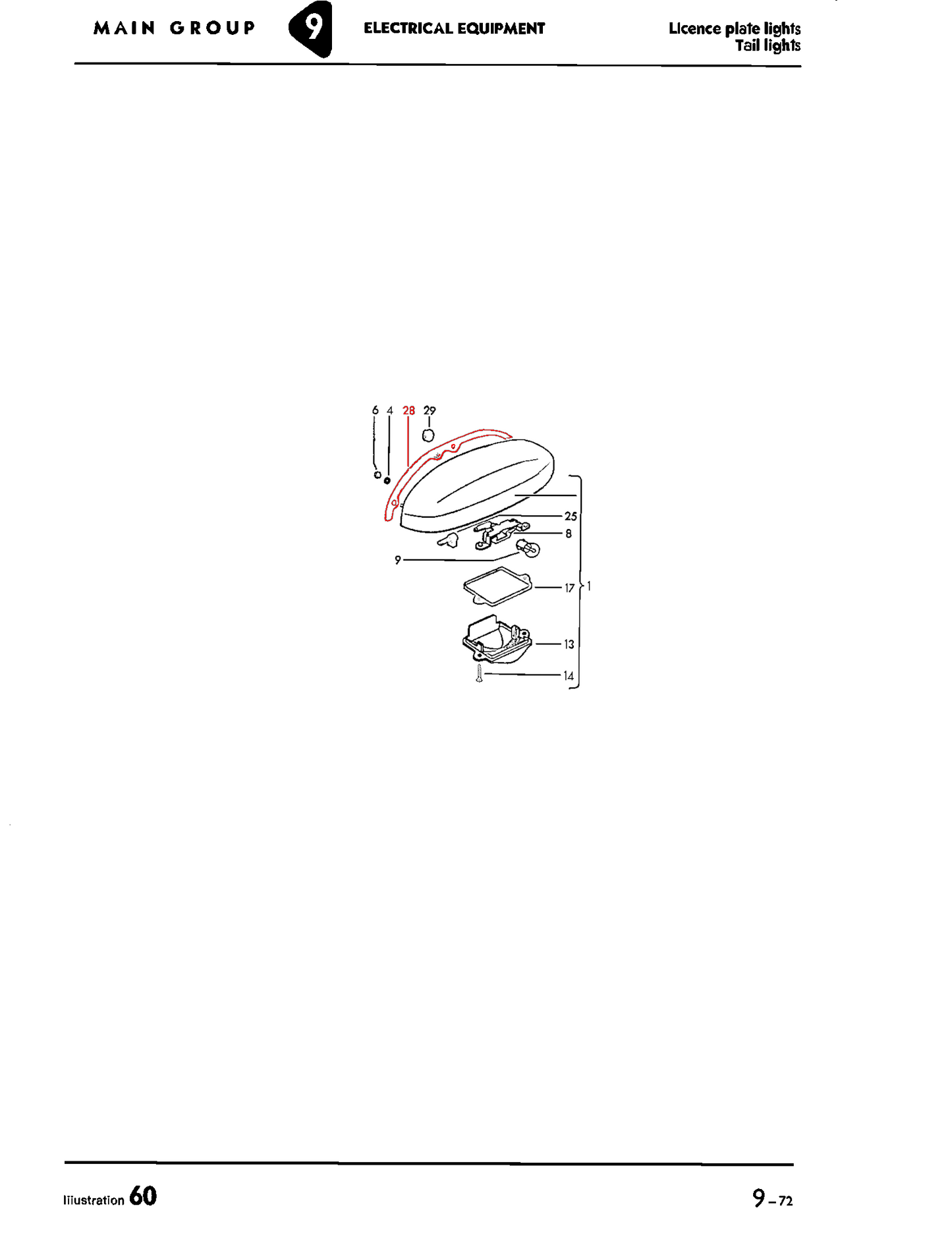 Bug 67-79, License Light Housing Seal to Decklid