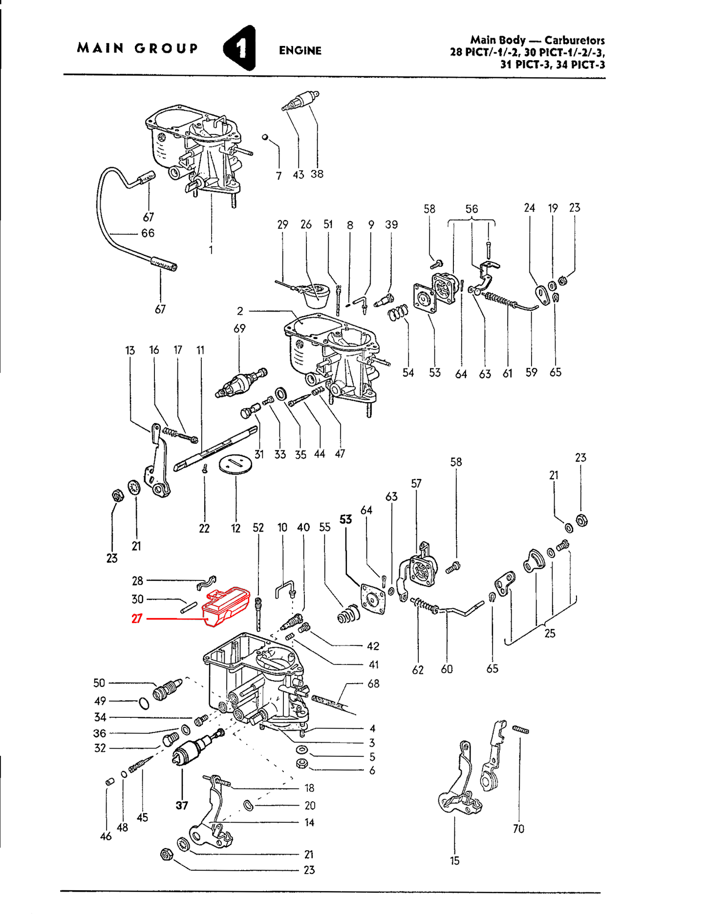 30/31, 34pict Rectangular Float For Stock Carb