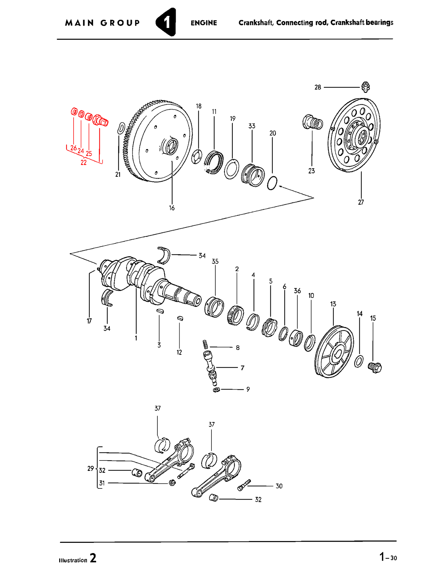 12-1600cc Stock Flywheel Gland Nut