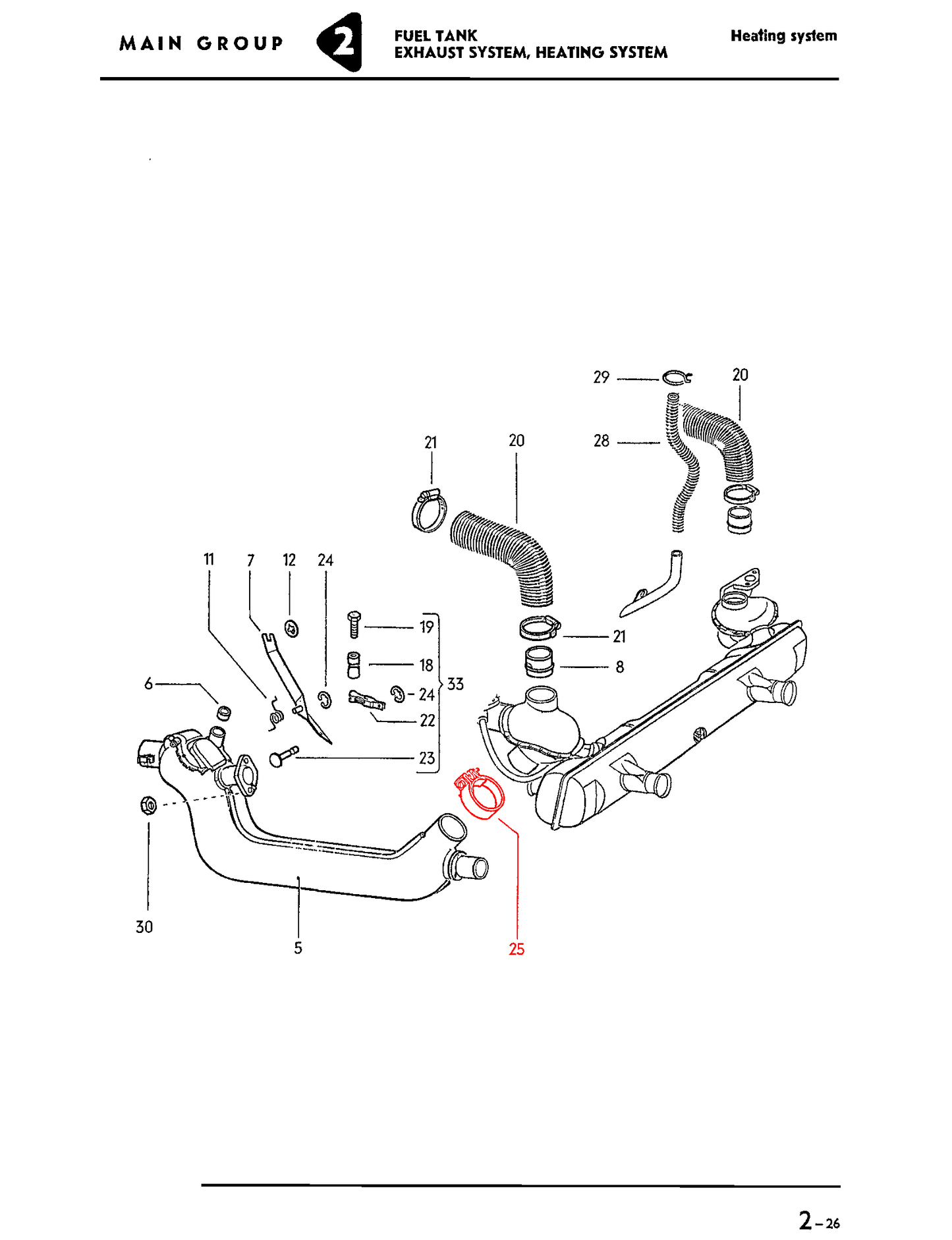Muffler to Heater Box Clamp Each