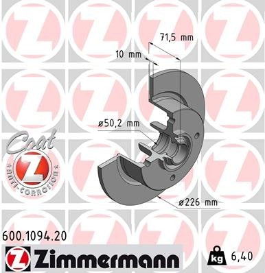 113-407-075GR - T1 68-79 Disc Brake Rotor 4x130 German Zimmerman