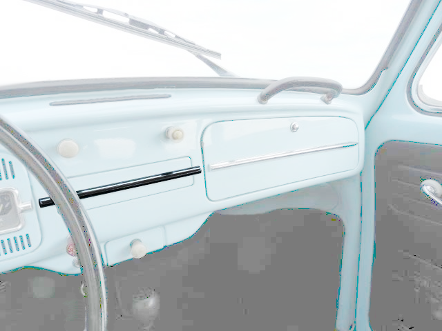 58-67 Bug SS Radio Block-Off Plate Molding
