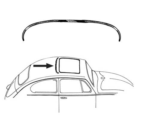 Bug 64-77, SB 71-72 Rear Sunroof Seal on Lid