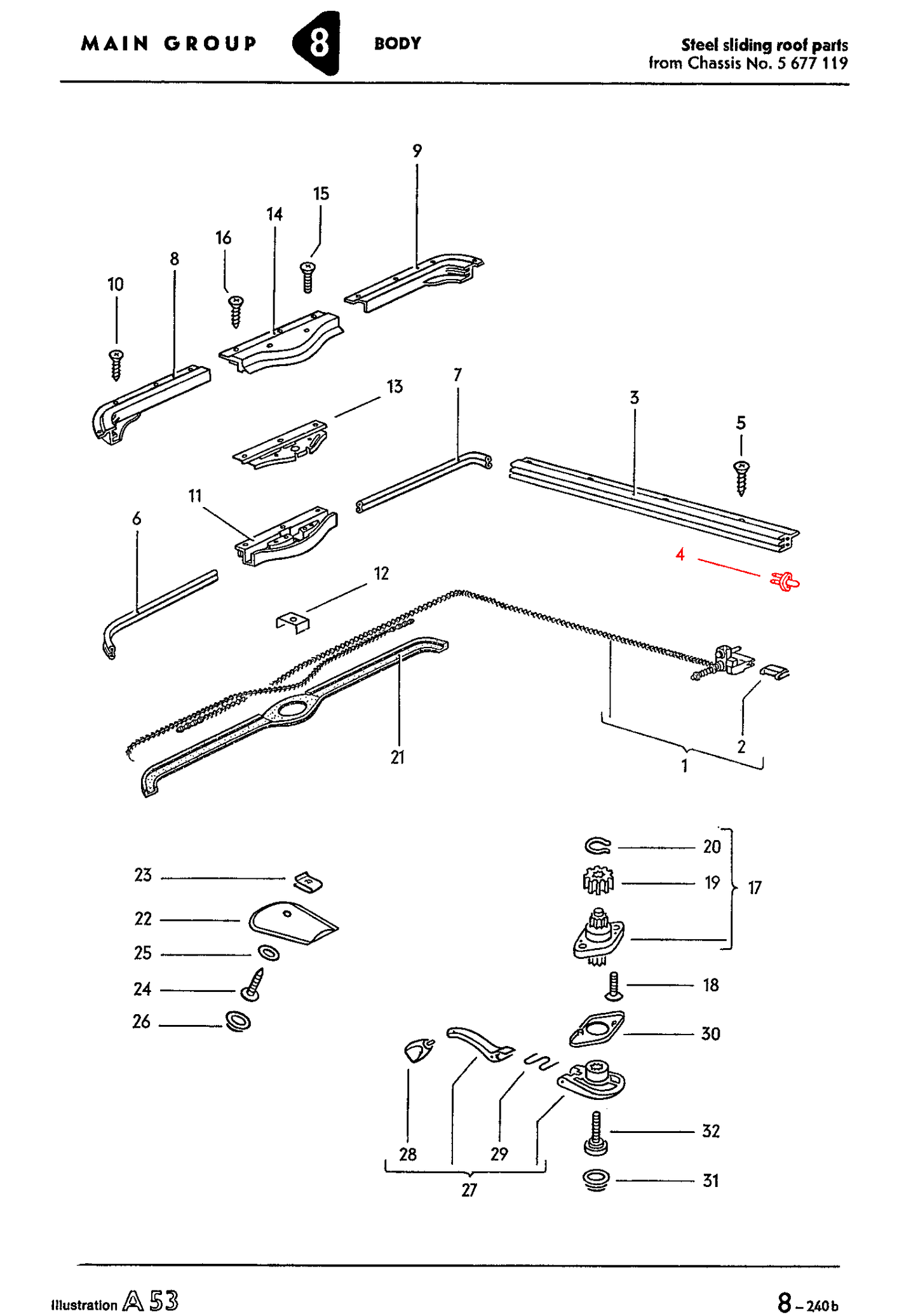 Bug 64-77, Bus 68-79, Super Beetle 71-72 Sunroof Rail Guide Each
