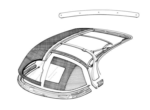 Ghia 69.5-74 Header Bow Cover White Plastic