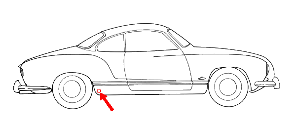 56-74 Ghia Torsion Bar Inspection Cover, Outer
