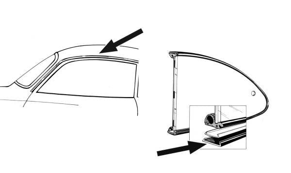 KG 60-71 Sedan Seal Above Door & Quarter Window