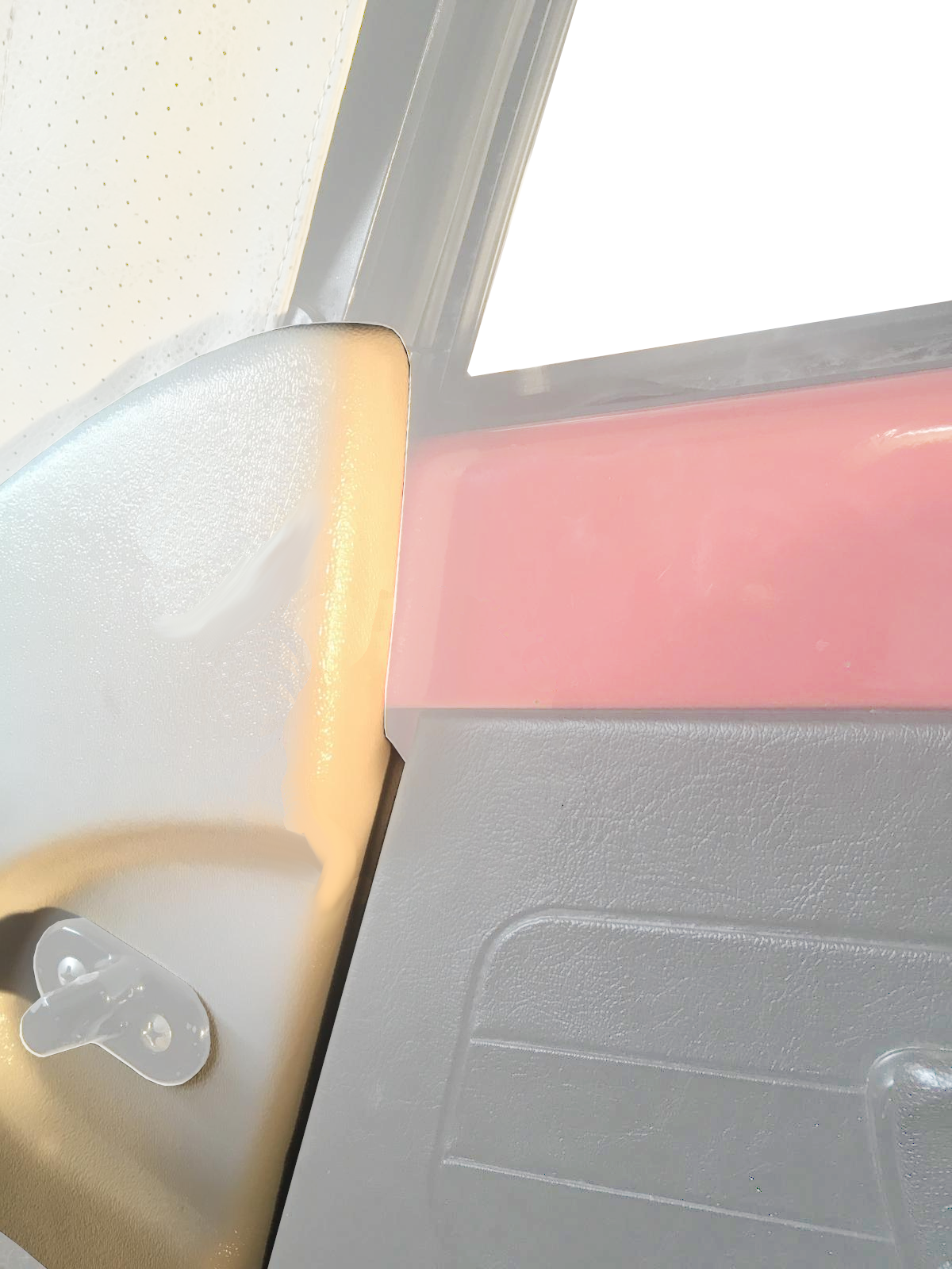 Bug, SB 68-79 Convertible Top Hinge Covers White Pair