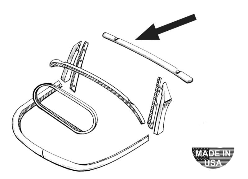 151-189FX VW Convertible Front Header Bow - Synthetic Wood 1968-1972