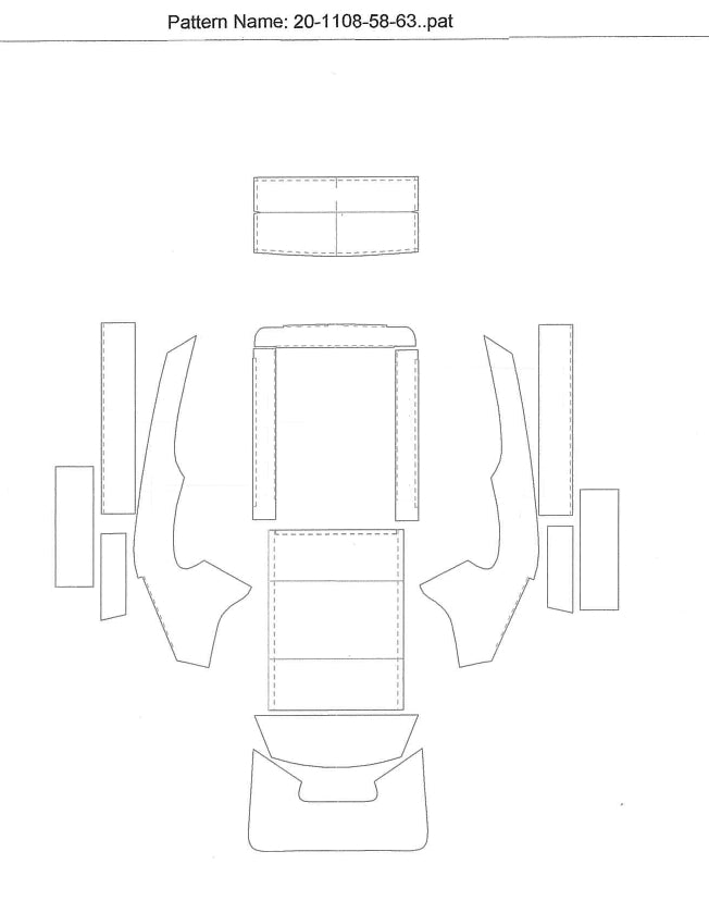 1955-57 Bug Sedan, Headliner Original Style W/Ragtop Sunroof Heavy Weight Vinyl