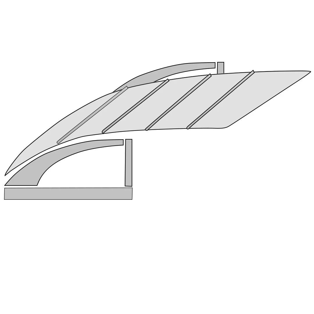 1964-74 Fastback, Headliner Original Style, W/Post Vinyl