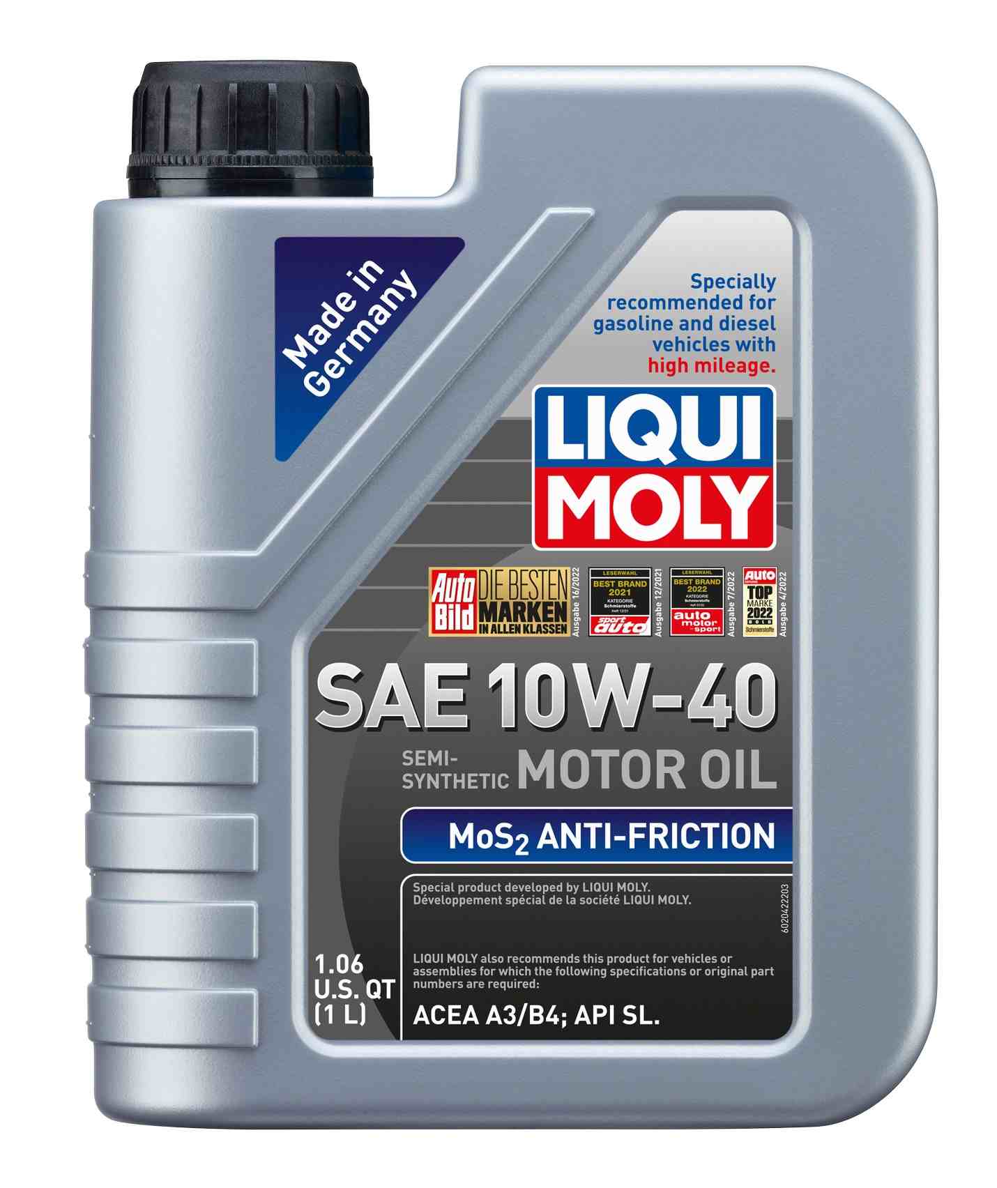 LiquiMoly 10w40 MoS2 Anti-Friction Engine Oil SAE