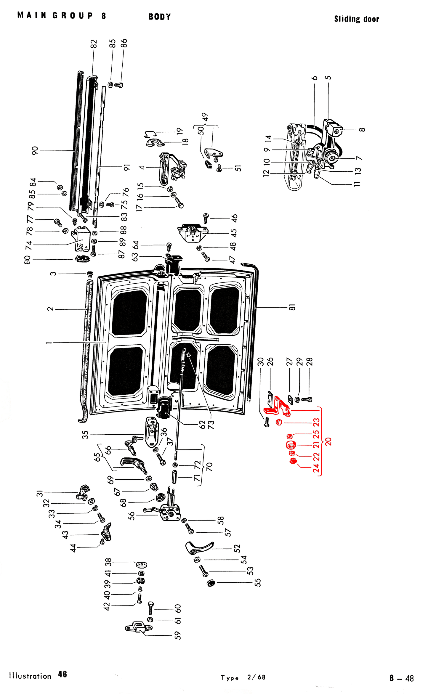 211-843-438B VW Bus Sliding Door Lower Bracket - 1968-1979 Type 2