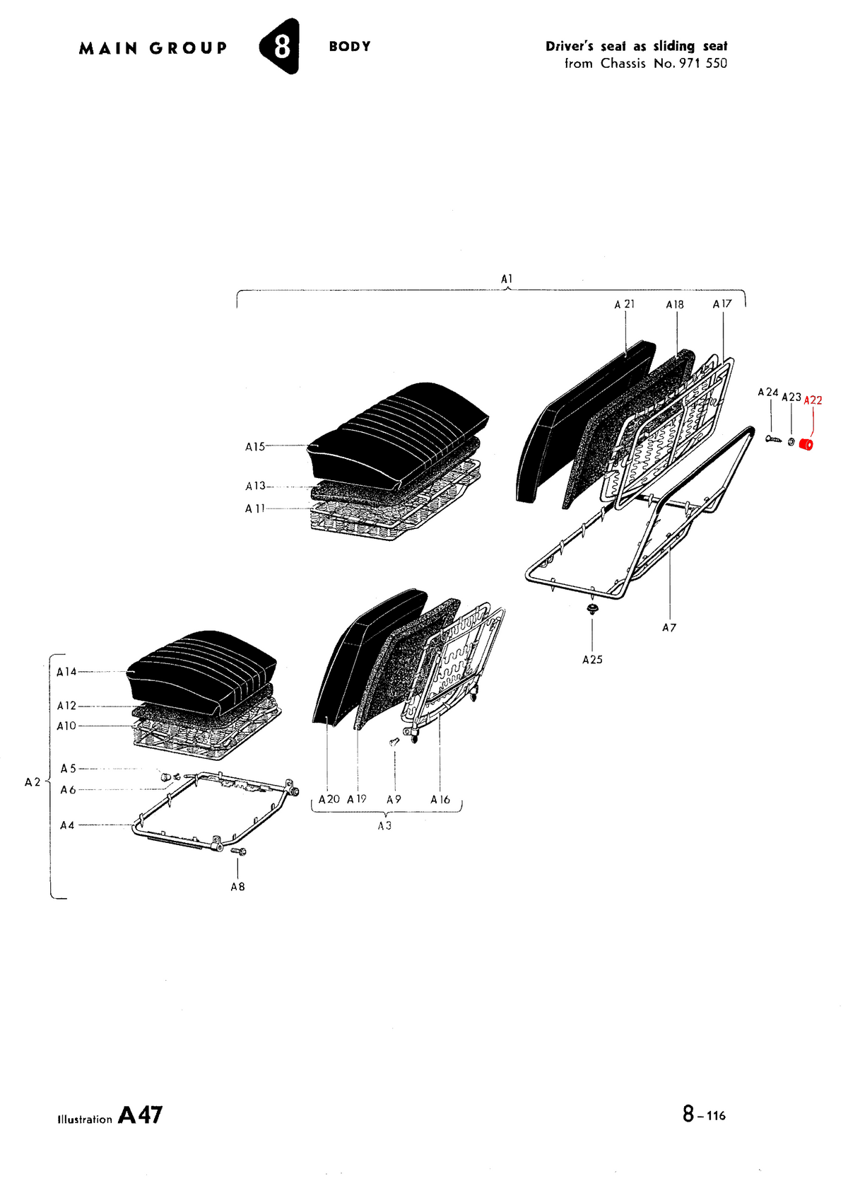 Bus 63-67 Front Seat Backrest Stops (4pcs) - 211-865A