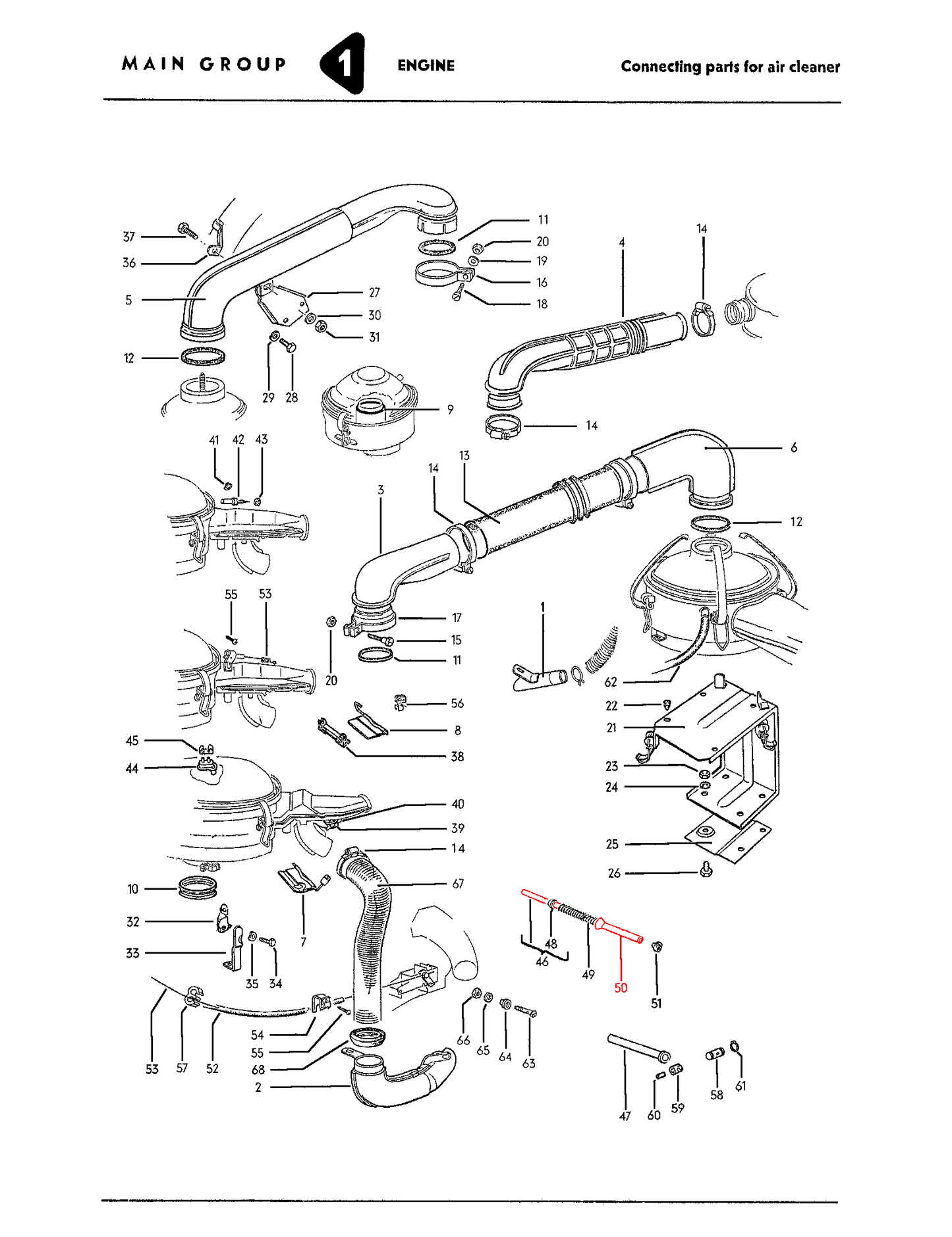 Bug ^65, Ghia ^65, Bus ^62 Accelerator Guide Tube