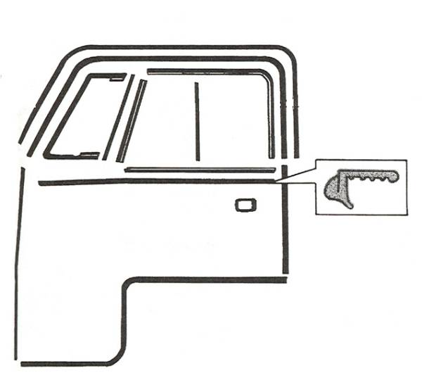 50-67 Bus Door Window Frame to Base Seals