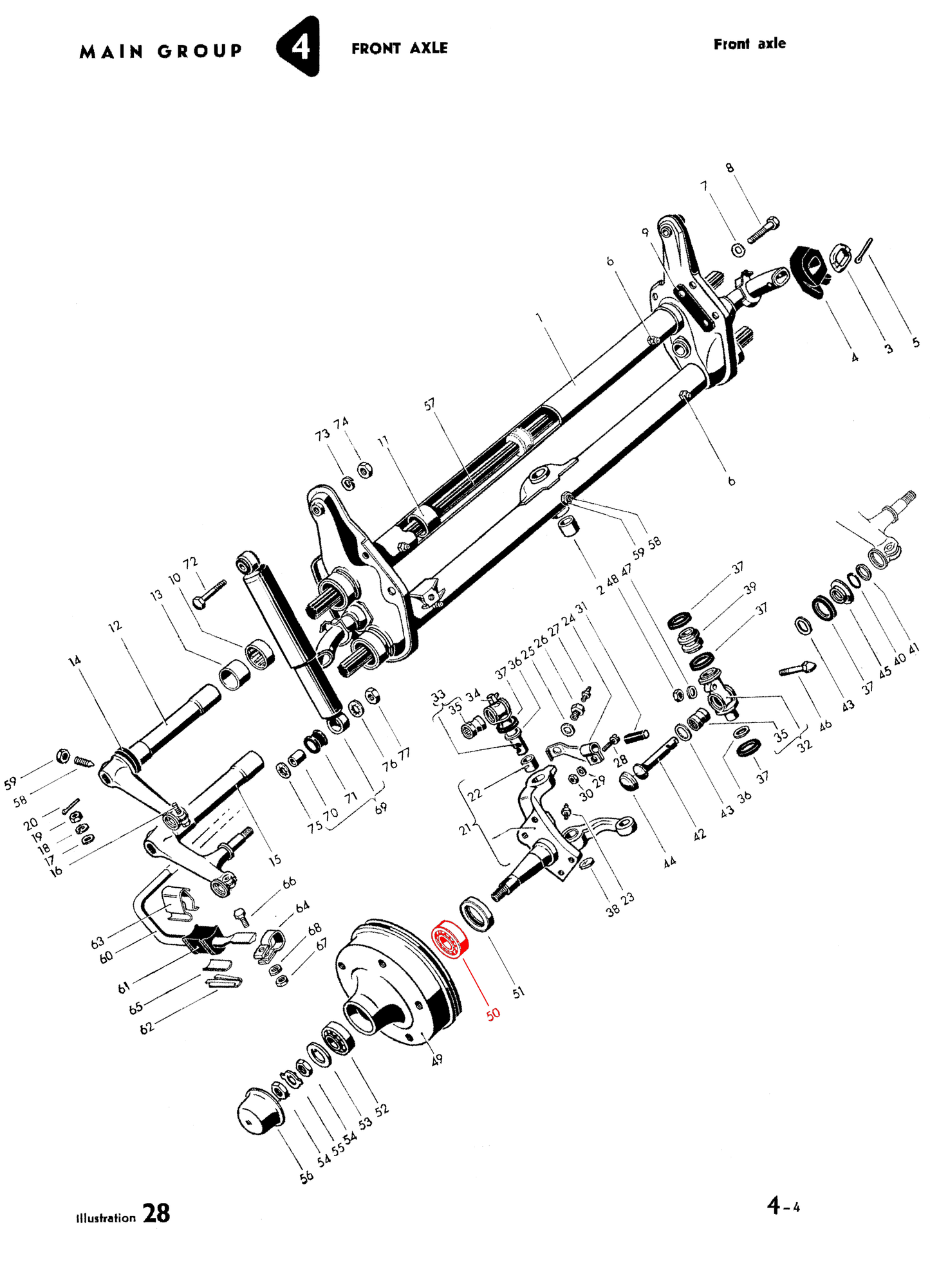 Front Inner Wheel Bearing, Bus 49-63