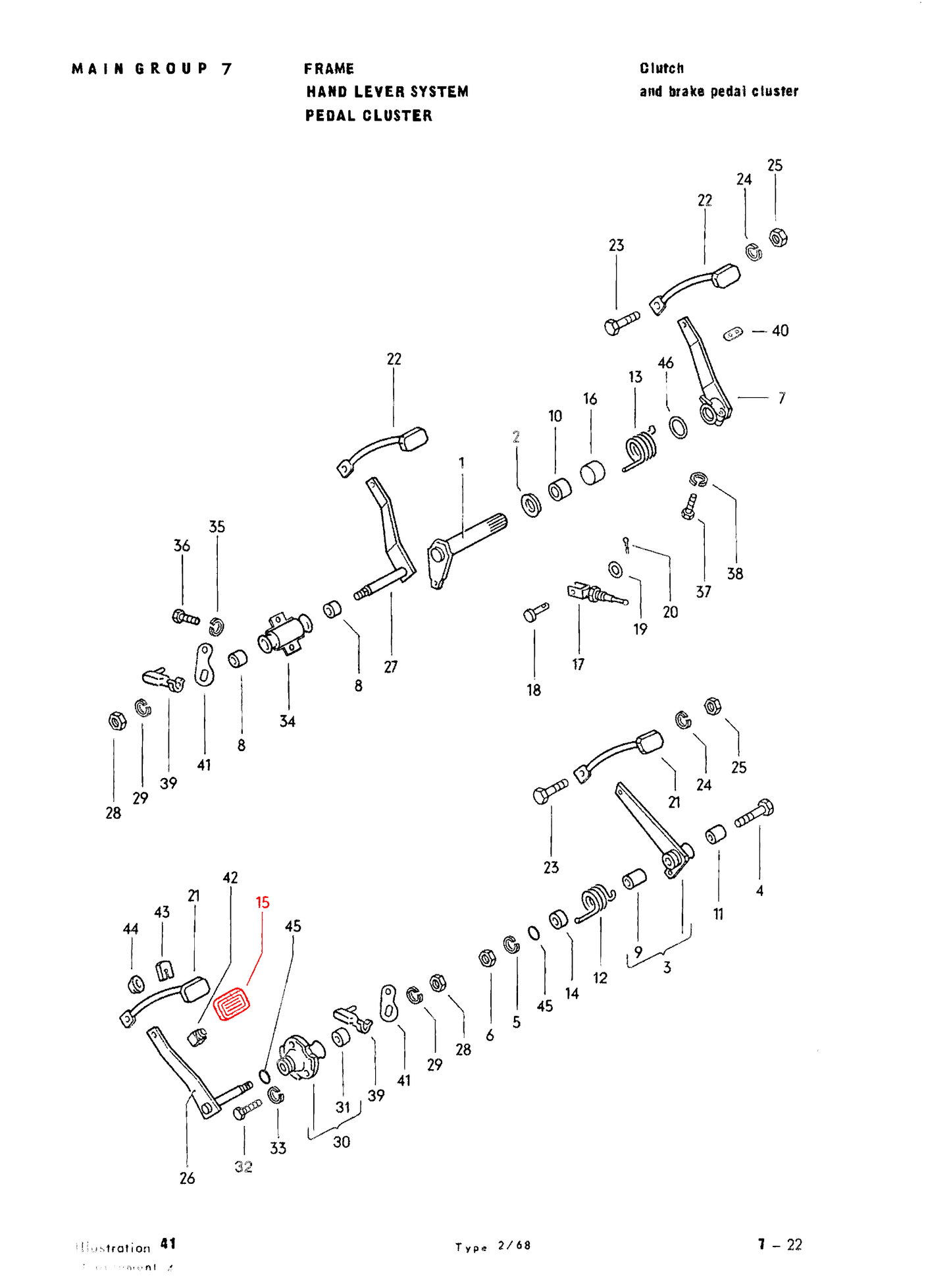 Pedal Pad, Brake / Clutch, Type 2/Bus '68-'79 Each