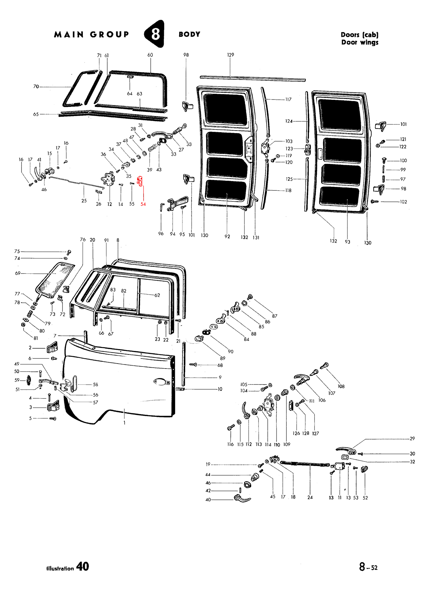 Bus 65-67 Door Striker Right 3-Hole