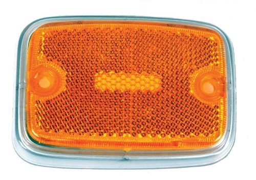 Bus 70-79, Front Side Reflector Amber Silver Trim Rectangular
