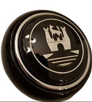 Bug 56-59, Bus 55-67 Horn Button Black w/ Silver Crest