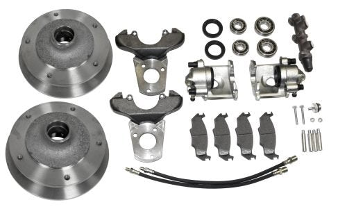 Zero Off-Set Front Disc Brake Kit Link Pin, 5-Lug, 5x205 to '65 with Dual M/C