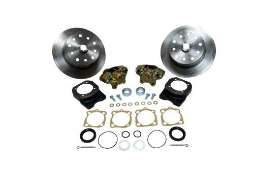 Rear Disc Brake Kit, I.R.S., 68 & Later, Double-Drilled 5x130 with 14x1.5mm Threads 5x4.75" with 12mm Threads, Deluxe Kit