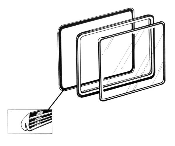 T2 50-67 Side Popout Window Seal Inner on Body
