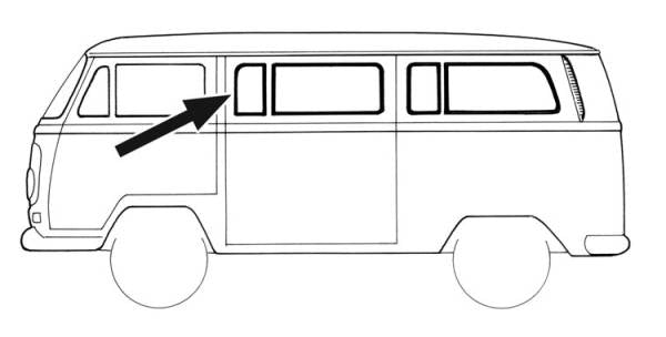 Bus 68-79 Vent Wing Seal Center or Rear Left or Right