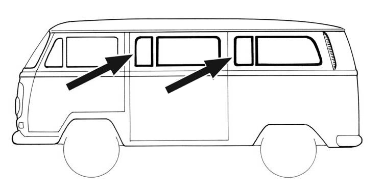 Bus 68-79 Vent Wing Seal Center or Rear Left or Right - 221-673A-L