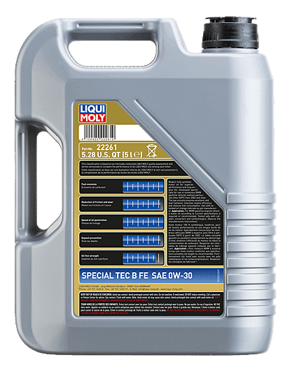 22261 Liqui Moly Special Tec B FE 0W-30 Synthetic Motor Oil - 5 Liter