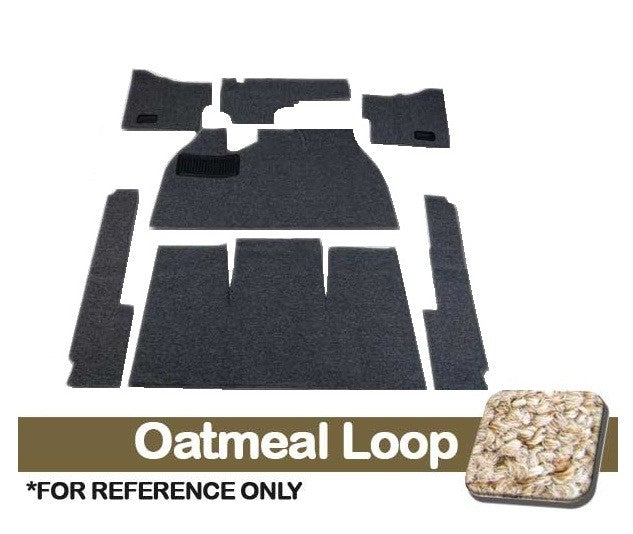 VW Carpet Kit 7pc. (Without Footrest) W/Heater Grommets 1958-68 VW Bug Sedan